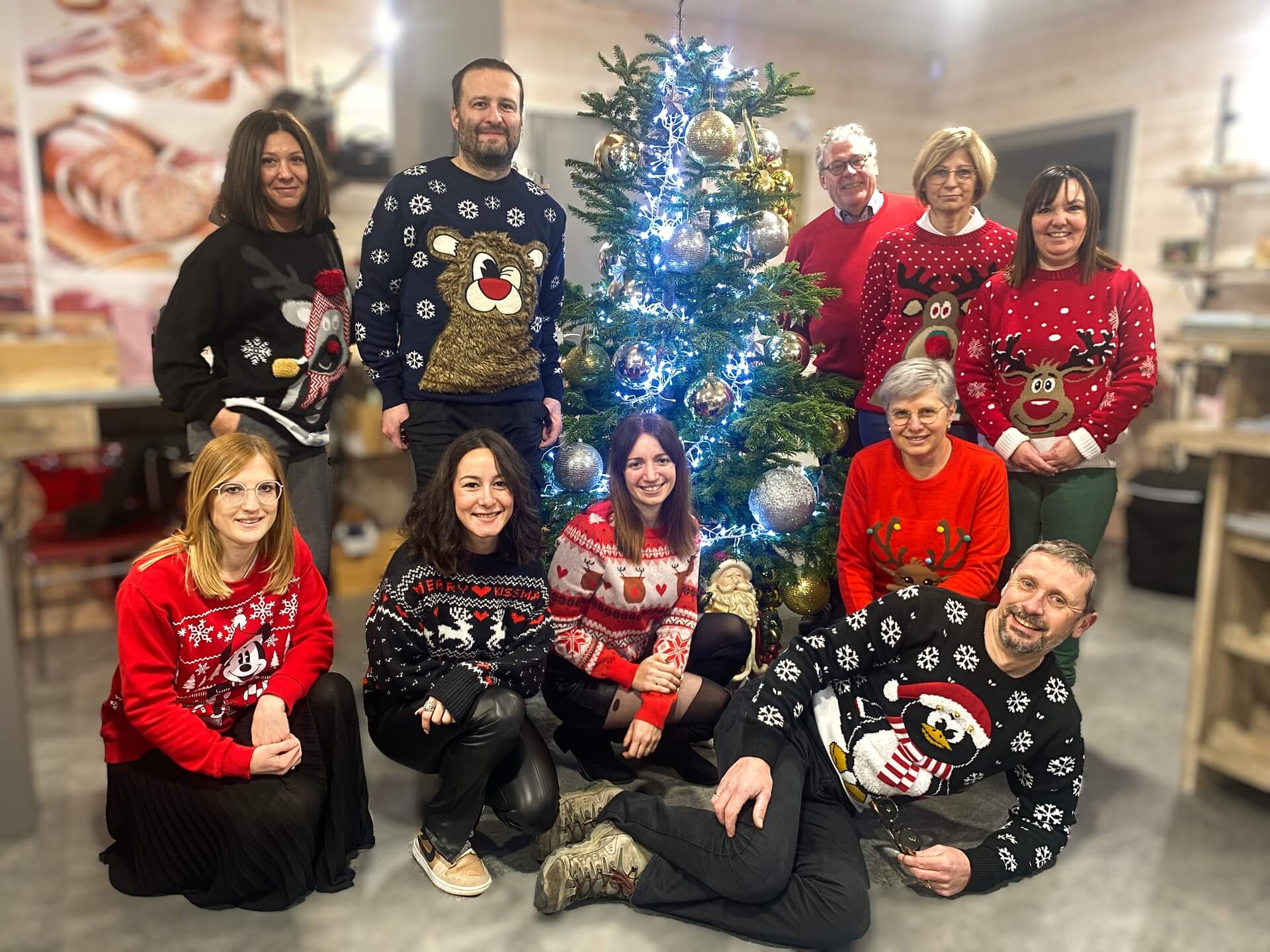 Photo pull de Noël - équipe commerciale